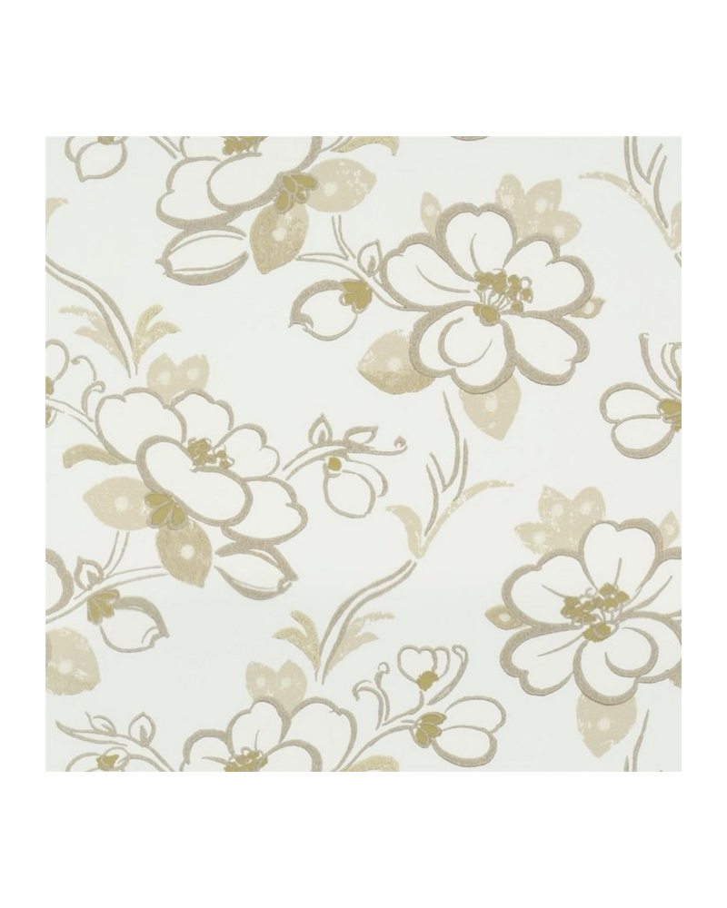 Papier peint P571-01 LOTUS FLOWER - OYSTER - Designers Guild