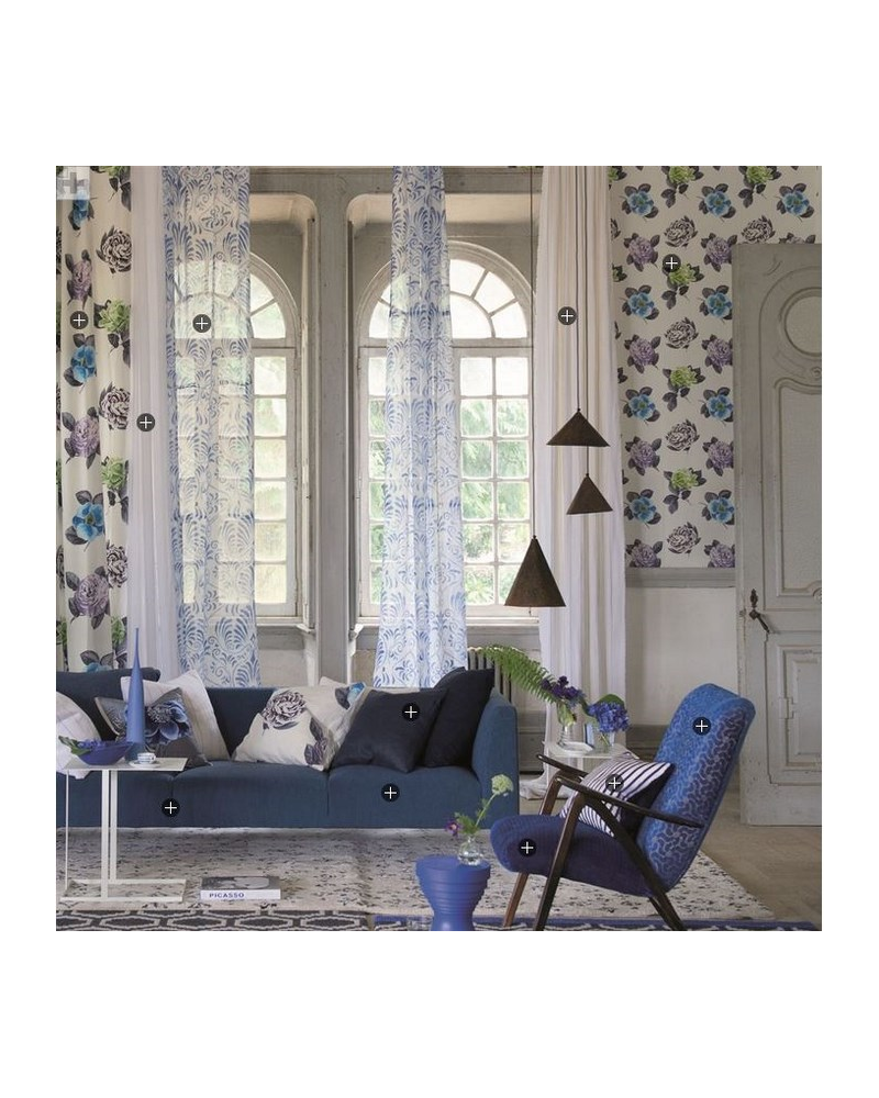 Carta da Parati P601-03 PAVONIA - COBALT - Designers Guild