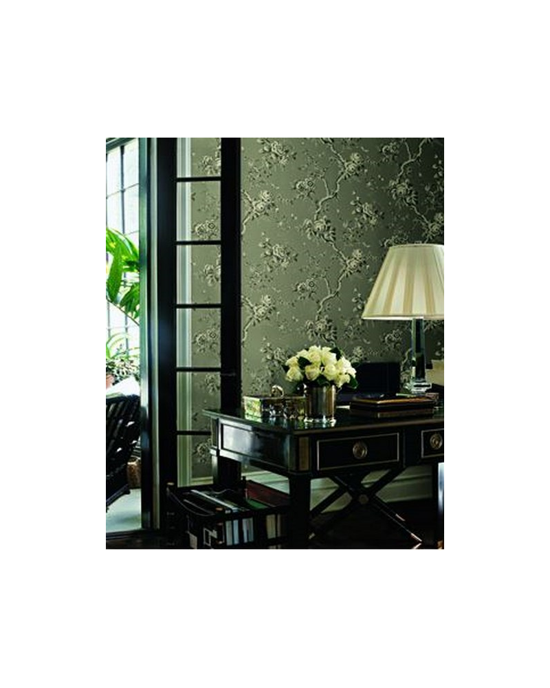 Wallpaper PRL27-04 ASHFIELD FLORAL - GUN METAL - Ralph Lauren Home