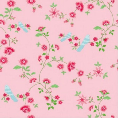 Wallpaper Bird Branches Pink 2000111 - COORDONNE