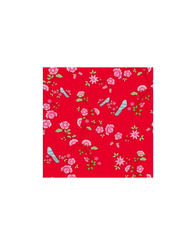 Papel de parede Bird Branches Red 2000113 - COORDONNE