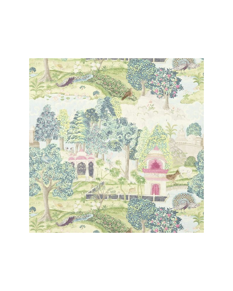 Tecido ZJAI321684-moss pink-peacock garden ZOFFANY