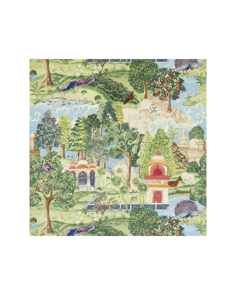 Tecido ZJAI321686-green coral-peacock garden ZOFFANY