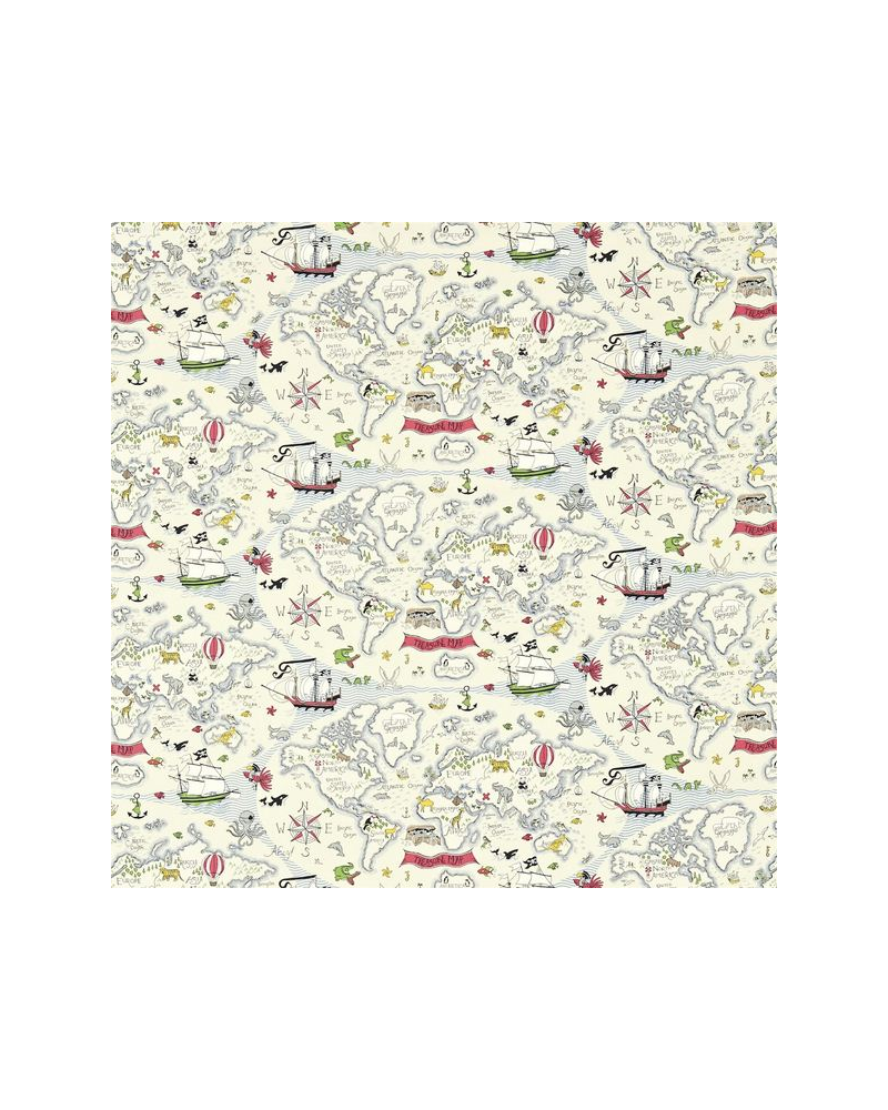 Fabric DLIT223913-vanilla-treasure map Sanderson