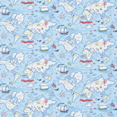 Papier peint TREASURE MAP DLIT214038-sea blue - Sanderson