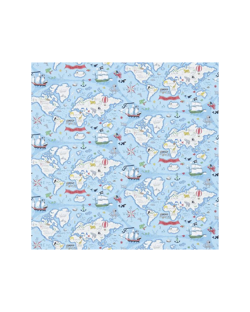 Papel Pintado TREASURE MAP DLIT214038-sea blue - Sanderson