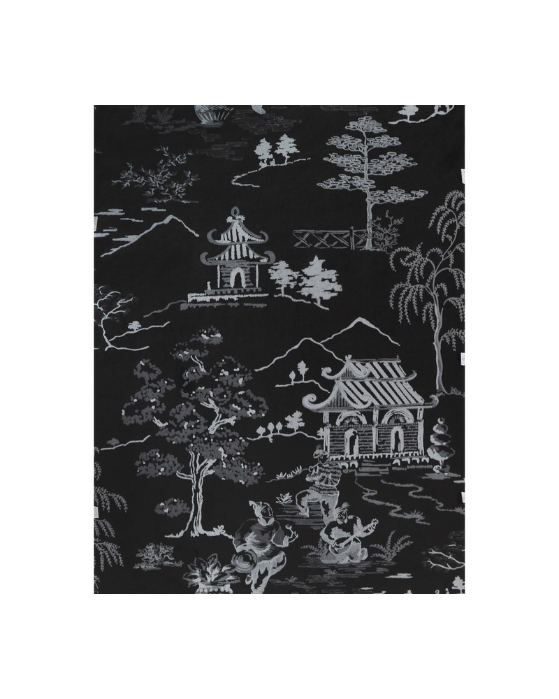 Papel de parede GDW-5256-001 Singapur Negro-Plata - LORENZO CASTILLO