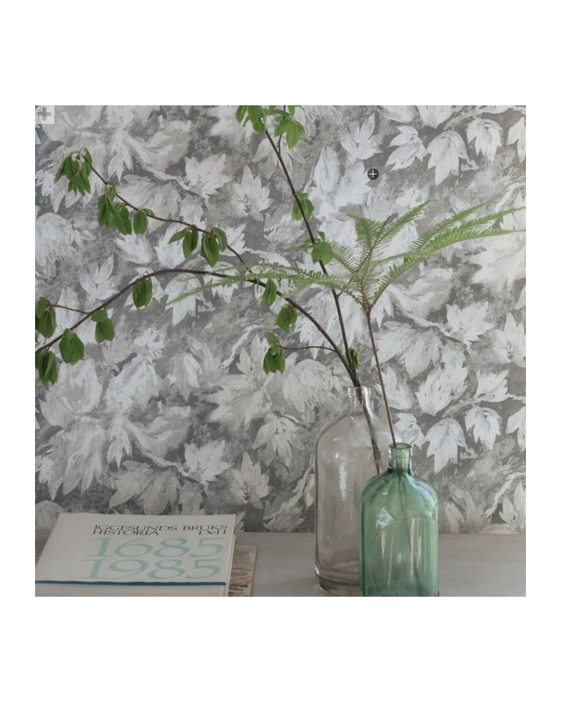 Papier peint PDG679-03 FRESCO LEAF - SILVER - Designers Guild