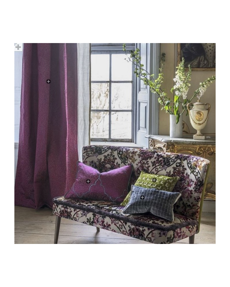 Fabric FDG2360_03 BASILICA-FUCHSIA Designers Guild