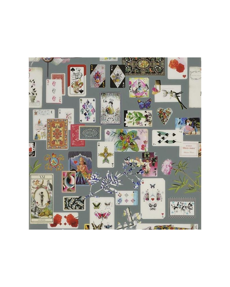 Papier peint PCL697-04 MAISON DE JEU - GRIS ORAGE - CHRISTIAN LACROIX