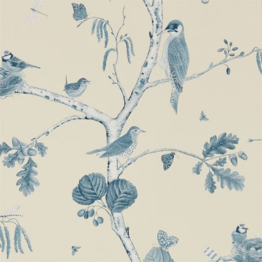 Papel Pintado WOODLAND CHORUS DWOW215705-indigo ecru - Sanderson