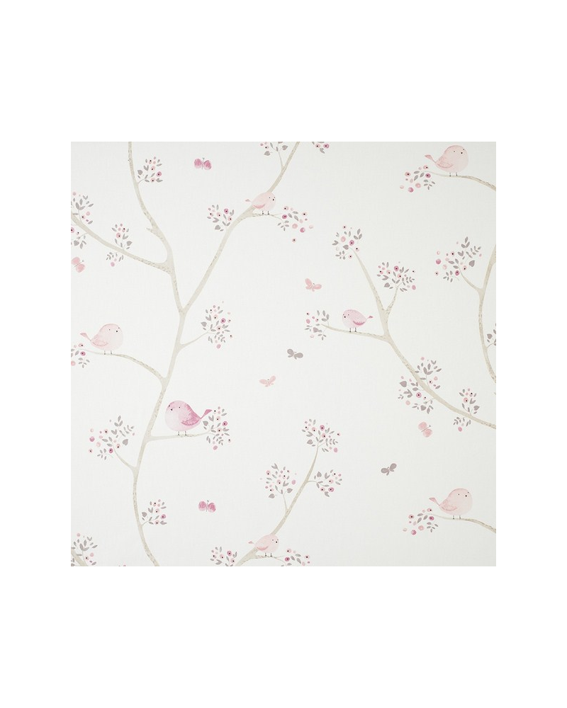 Fabric MWS80024418 OISEAUX ROSE Casadeco