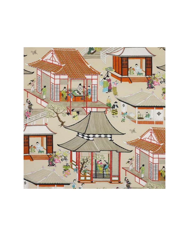 Dekostoff 04805-01 MADAME BUTTERFLY ROUGE DE CHINE MANUEL CANOVAS