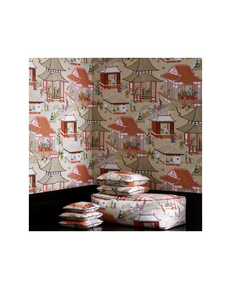 Dekostoff 04805-01 MADAME BUTTERFLY ROUGE DE CHINE MANUEL CANOVAS