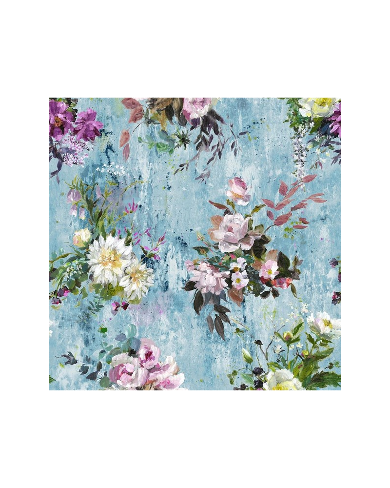 Papel de parede PDG717-03 Aubriet Salte Blue - Designers Guild