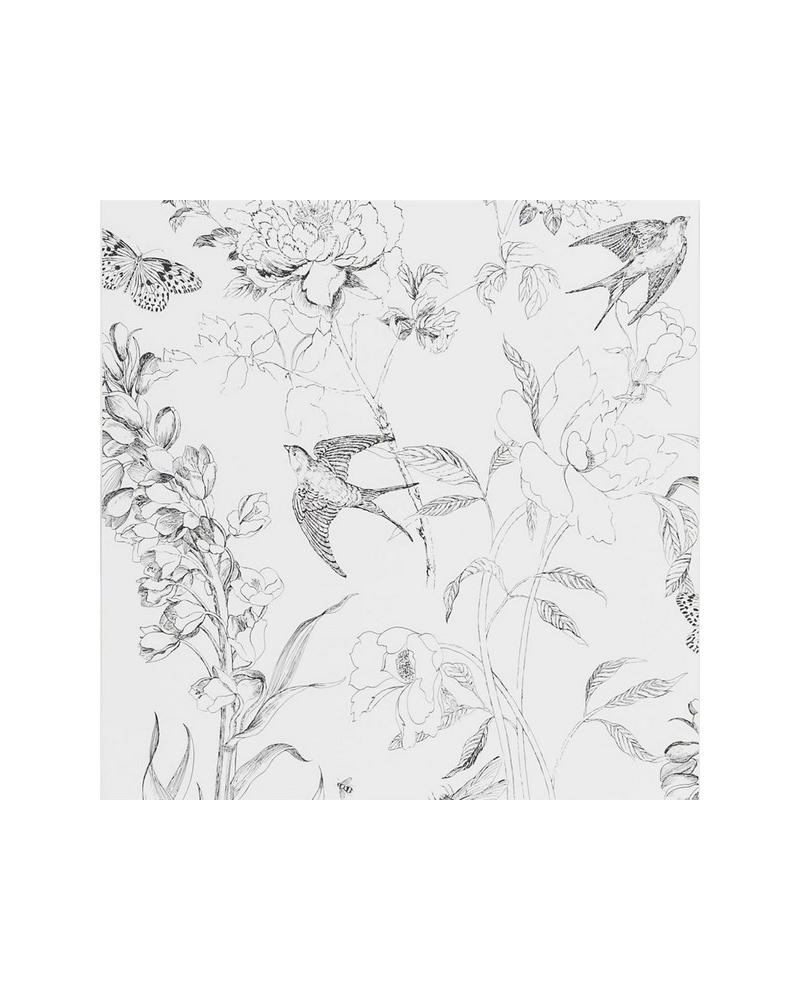 Wallpaper PDG721-01 Sibylla Garden Black and White - Designers Guild