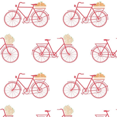 Papel de parede GDW-5435-001 Bicicletas Rosa - GASTON Y DANIELA