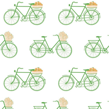 Wallpaper GDW-5435-002 Bicicletas Verde - GASTON Y DANIELA