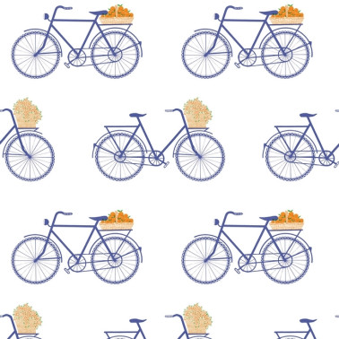 Papel Pintado GDW-5435-003 Bicicletas Azul - GASTON Y DANIELA