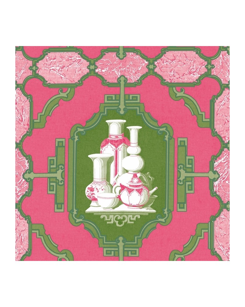 Carta da Parati GDW-5445-001 Porcelanas Frambuesa-Verde - GASTON Y DANIELA