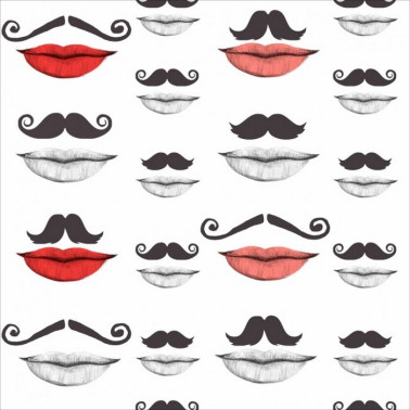 Papel Pintado MOUSTACHE AND LIPS WP20084 - MIND THE GAP