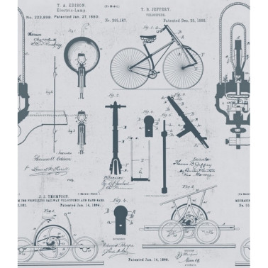 Papel de parede PATENTS GRAY WP20049 - MIND THE GAP