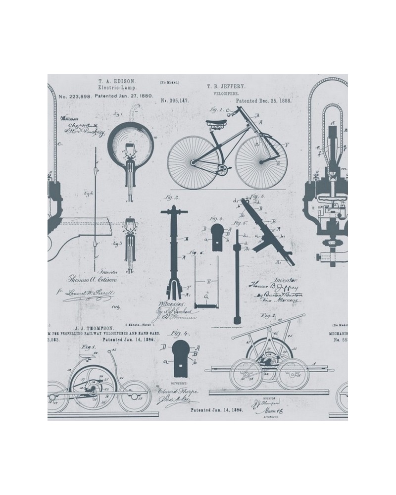 Papel de parede PATENTS GRAY WP20049 - MIND THE GAP