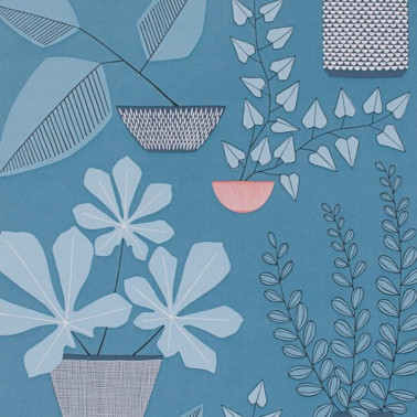 Papel de parede MISP1175 HOUSE PLANTS BLUE ROOM - MISSPRINT