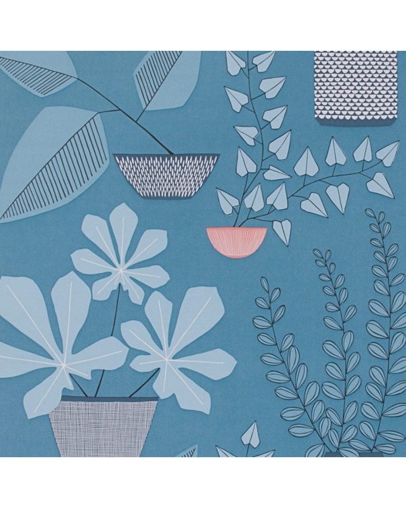 Papel de parede MISP1175 HOUSE PLANTS BLUE ROOM - MISSPRINT