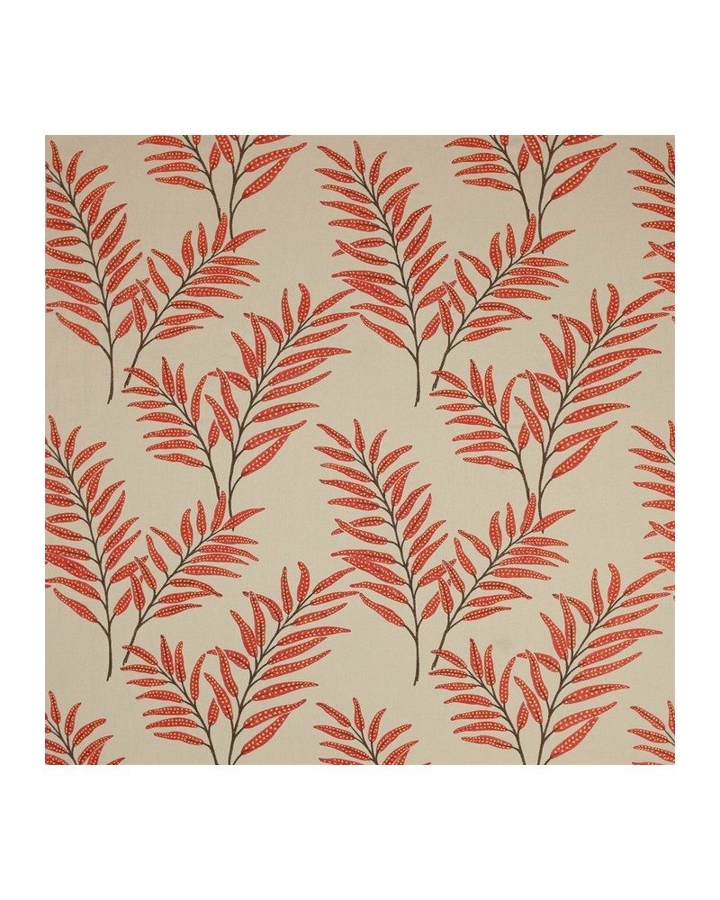 Fabric J915F-02 HAYWOOD LEAF Red JANE CHURCHILL