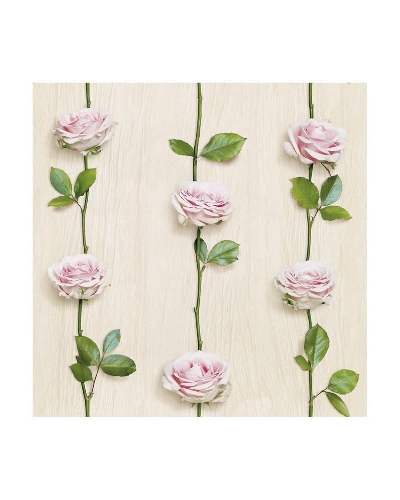 Papel de parede 8888-409 RIDEAU-DE-ROSES-BOIS-CLAIR - KOZIEL