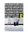 Wallpaper 8888-81 BIBLIOTHEQUE-TRAMEE-NOIRE-BLANCHE - KOZIEL