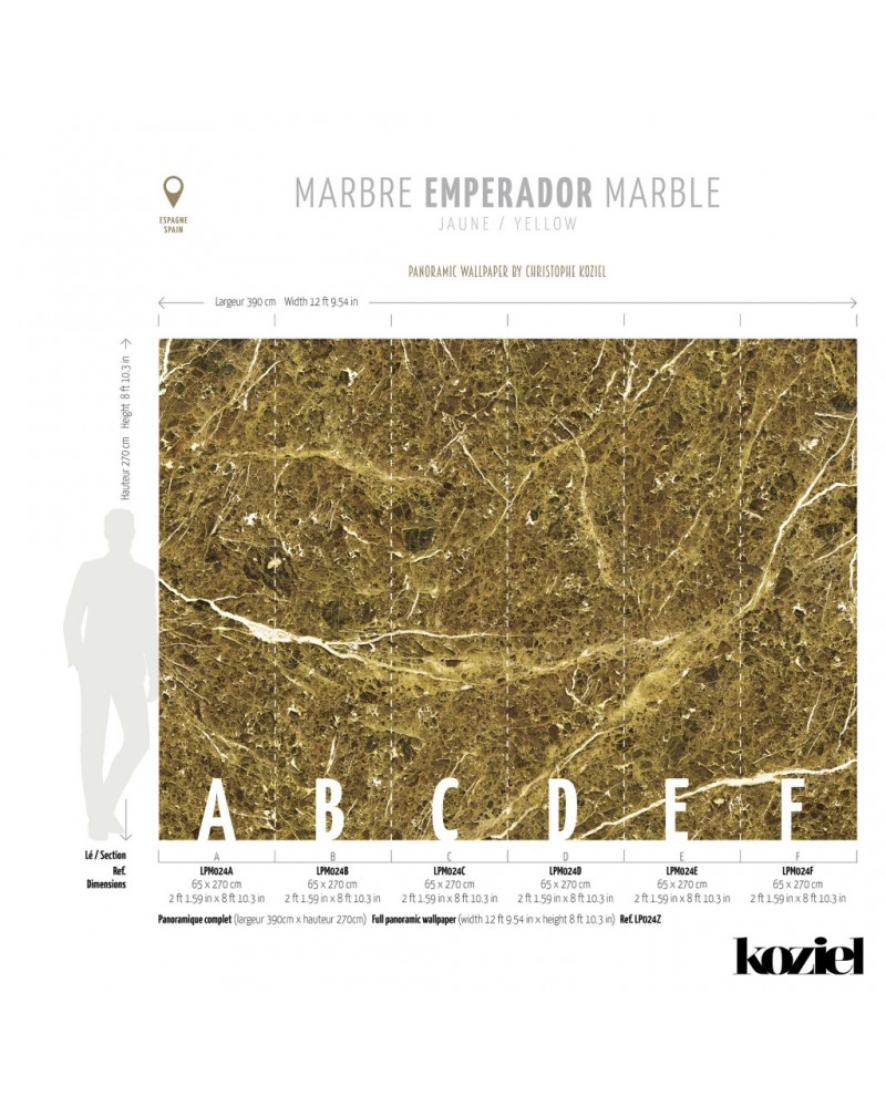 Carta da Parati LPM024-X PANORAMIQUE-MARBRE-EMPERADOR-JAUNE - KOZIEL