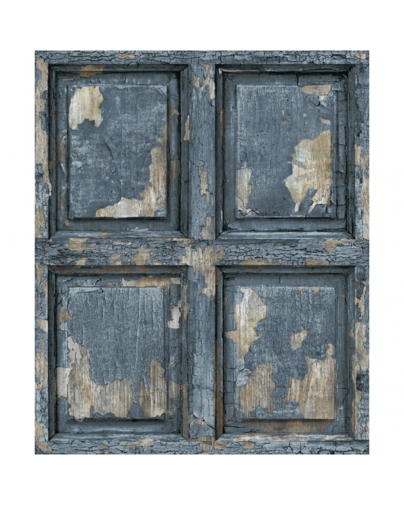 Papel de parede 8888-324 BOISERIE-ANGLAISE-ANTIQUE-BLEU-GRIS - KOZIEL