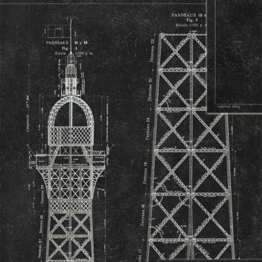 Papier lackiert GRAND EIFFEL Anthrazit WP20218 - MIND THE GAP