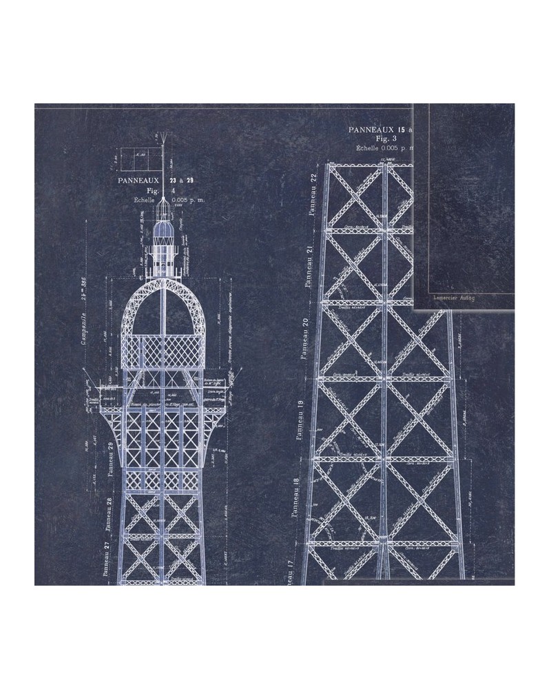 Papier bemalt GROSSER EIFFEL Blau WP20219 - Ja. MIND THE GAP