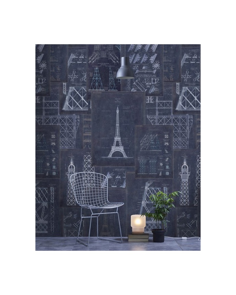 Papel de parede GRAND EIFFEL Blue WP20219 - MIND THE GAP