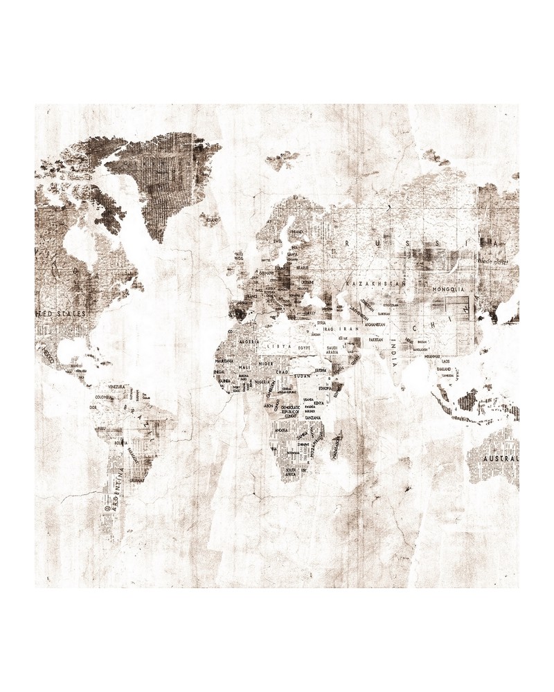 Papier peint 6500106 NEWSPAPER MAP SEPIA - COORDONNE