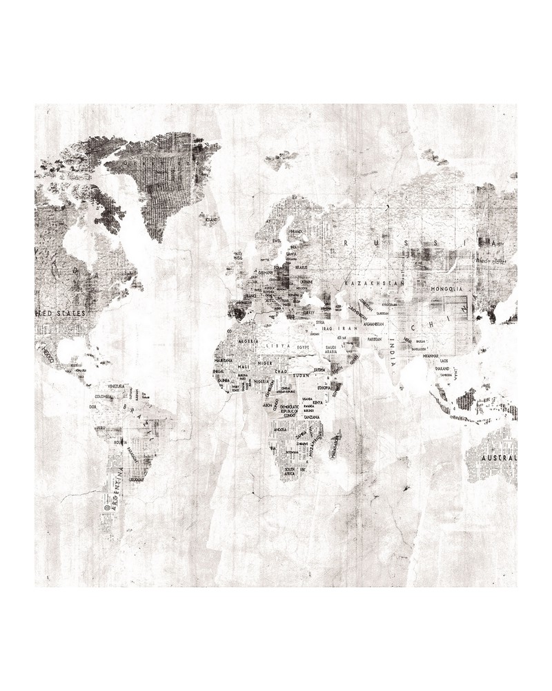 Wallpaper 6500107 NEWSPAPER MAP WHITE - COORDONNE