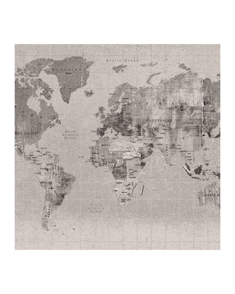 Wallpaper 6500108 NEWSPAPER MAP BLACK - COORDONNE