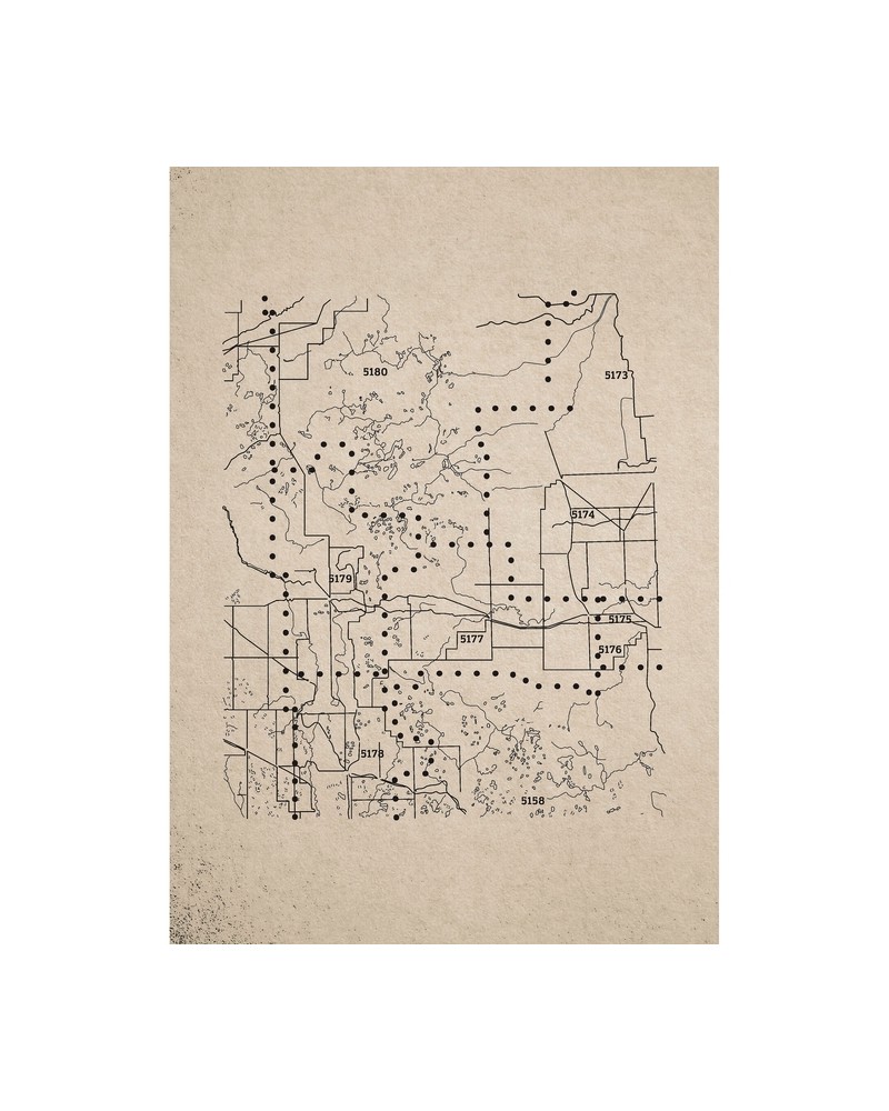 Papel de parede 6500502 DOTS MAP - COORDONNE