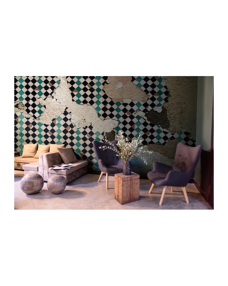 Papier peint 6500311 TILES BROKEN WALL TURQUOISE - COORDONNE