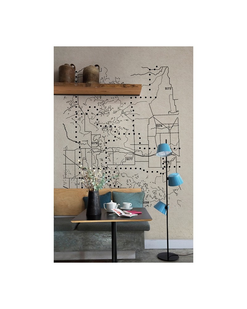 Papel de parede 6500502 DOTS MAP - COORDONNE