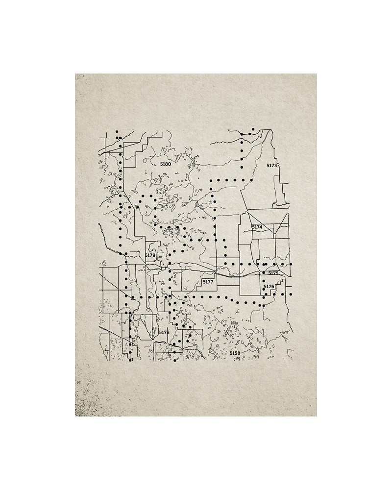 Papel de parede 6500502 DOTS MAP - COORDONNE