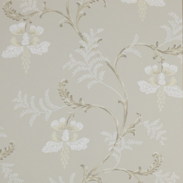 Wallpaper CFW7127-04 BELLFLOWER Silver - COLEFAX AND FOWLER