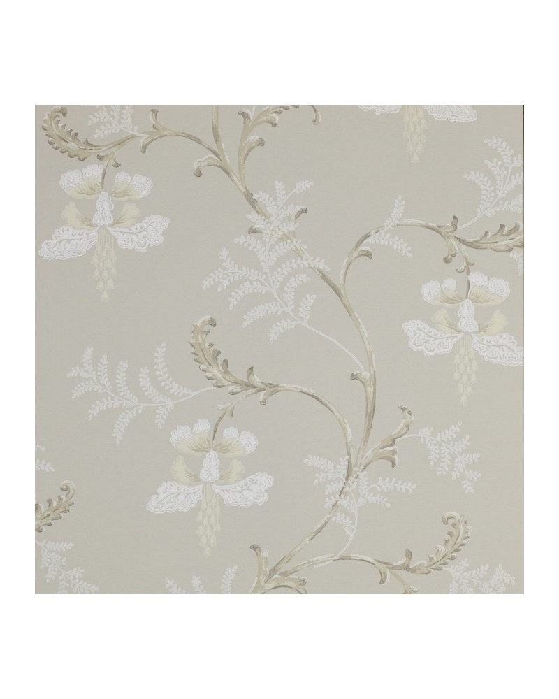 Papier peint CFW7127-04 BELLFLOWER Silver - COLEFAX AND FOWLER