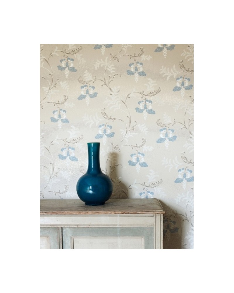 Wallpaper CFW7127-03 BELLFLOWER Aqua - COLEFAX AND FOWLER