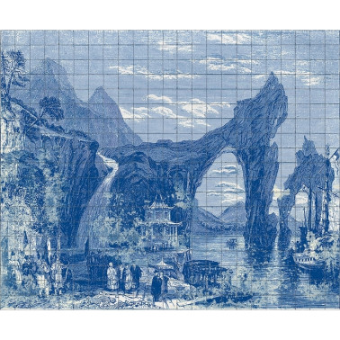 Tapete 6800607 ILLUSTRATION TILES INDIGO - COORDONNE