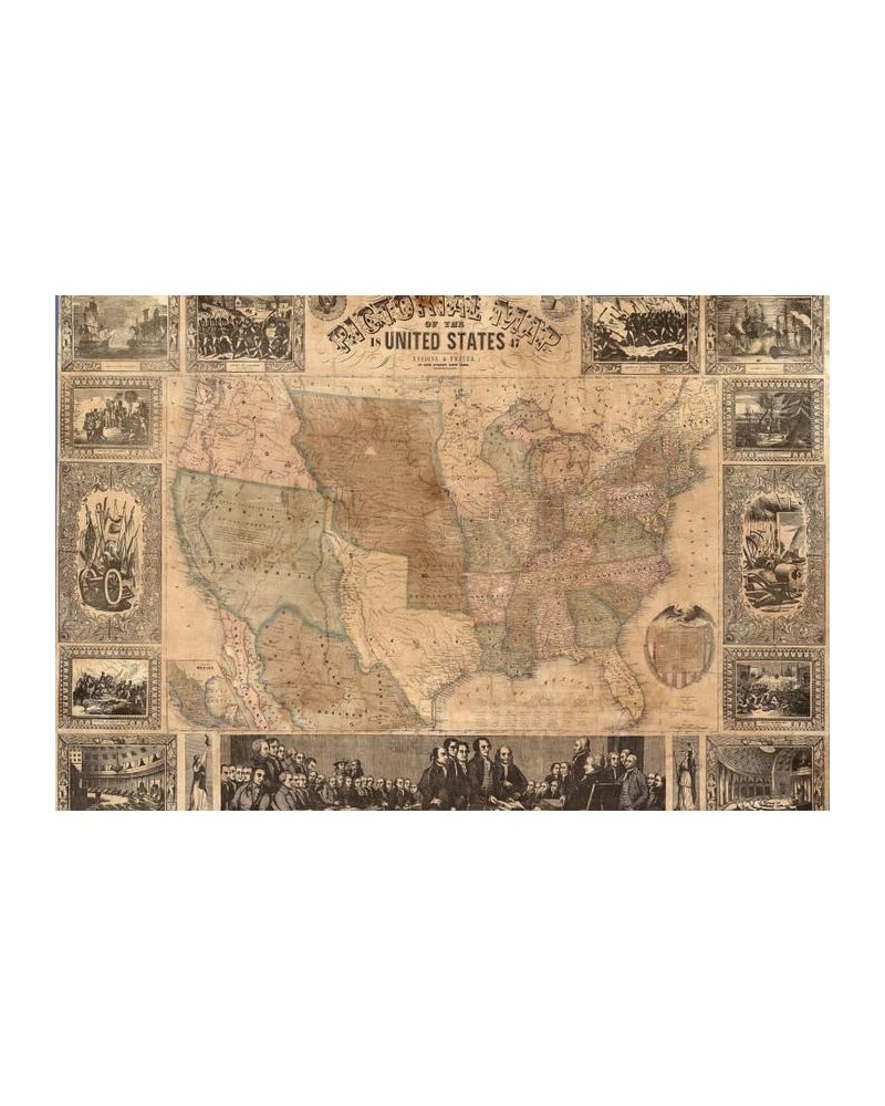 Papel de parede R11431 Pictorial Map of the U.S. - REBEL WALLS