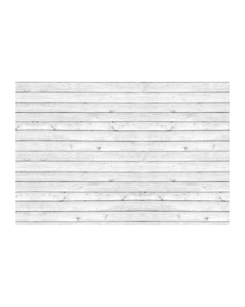 Papel de parede R12582 Horizontal Boards, white - REBEL WALLS